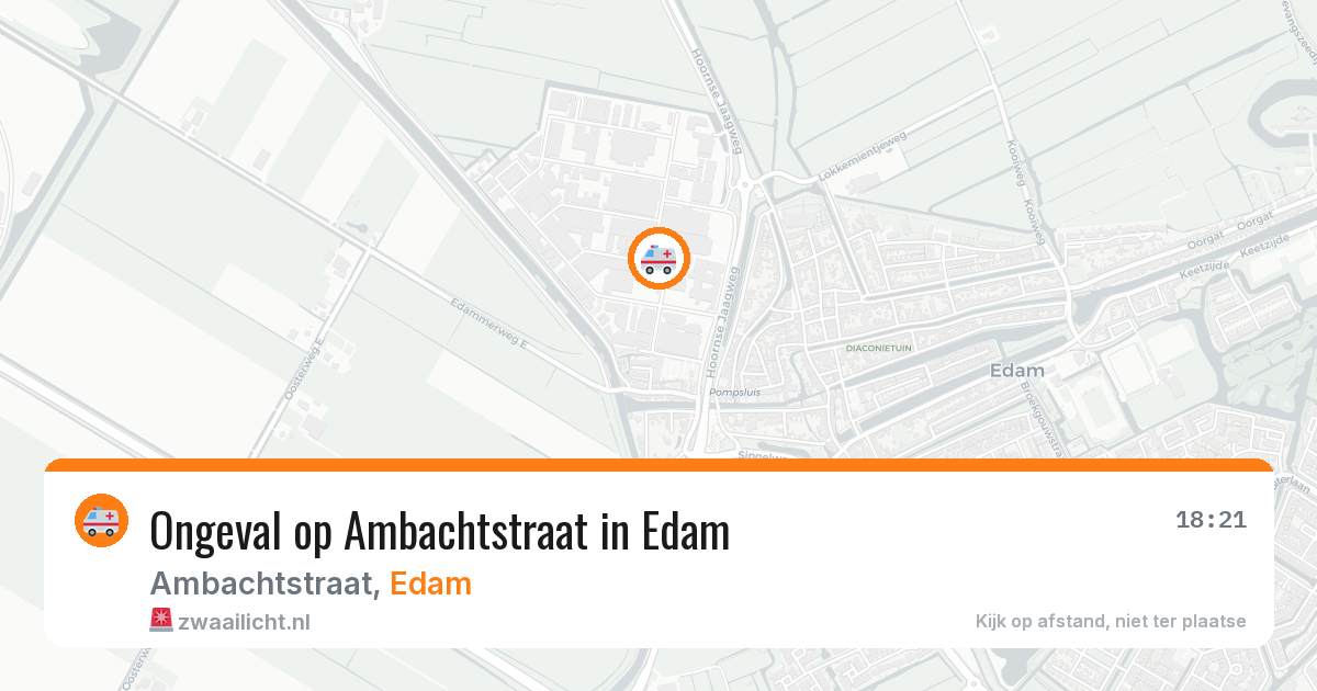 Ongeval op Ambachtstraat in Edam — 24 apr 2026