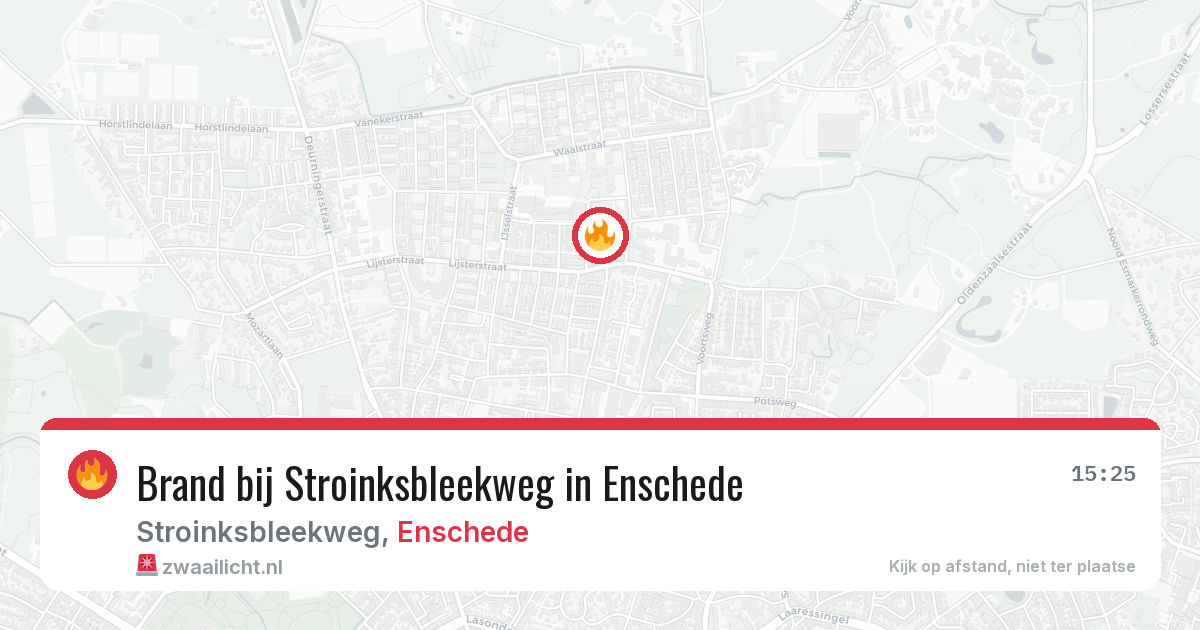 Brand bij Stroinksbleekweg in Enschede — 20 jun 2026