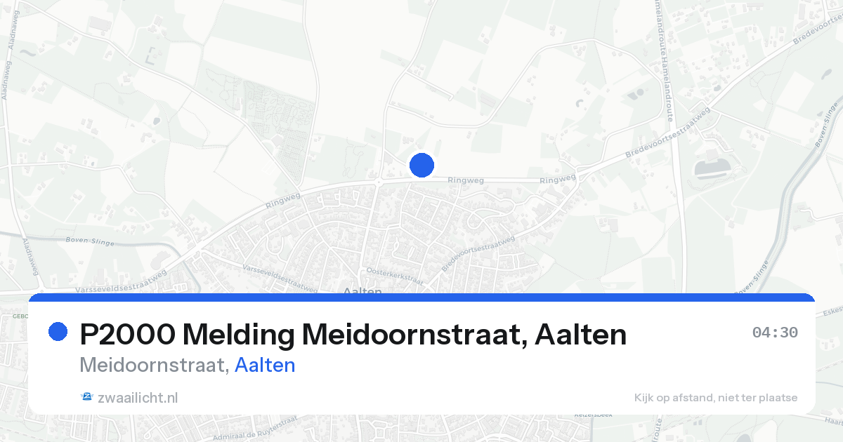 P2000 Melding Meidoornstraat, Aalten — 21 aug 2026