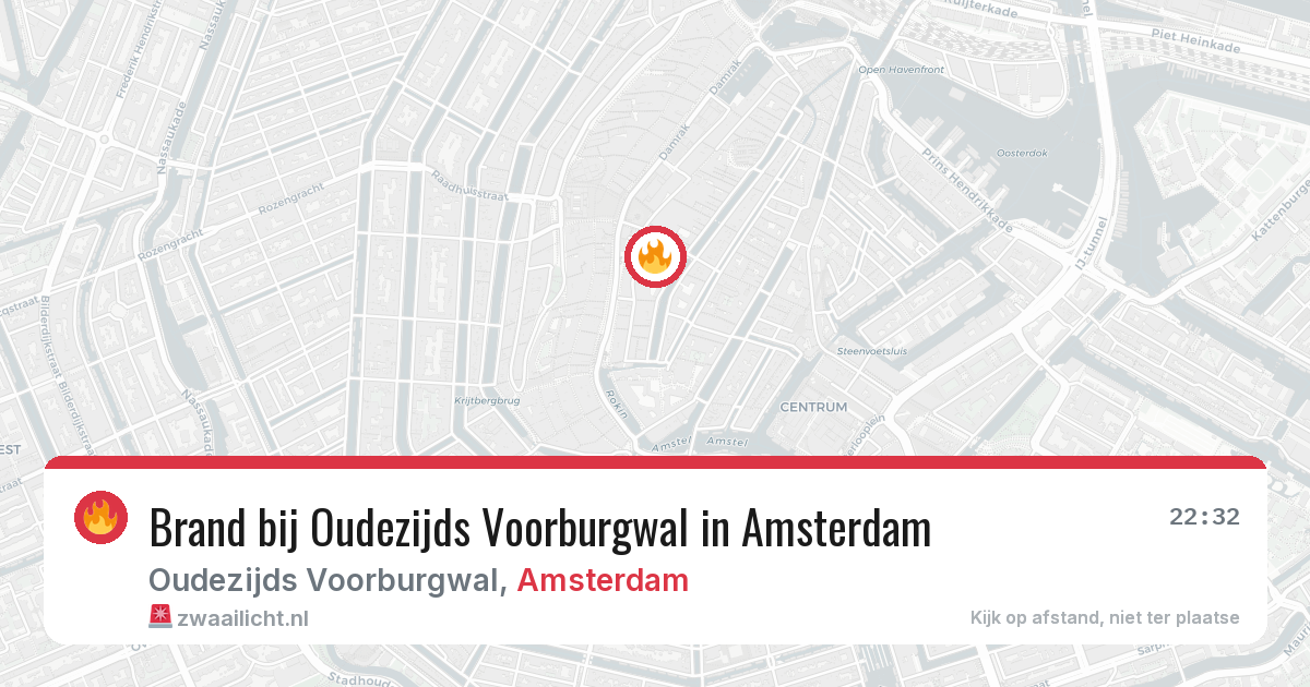 Brand bij Oudezijds Voorburgwal in Amsterdam — 31 mrt 2026