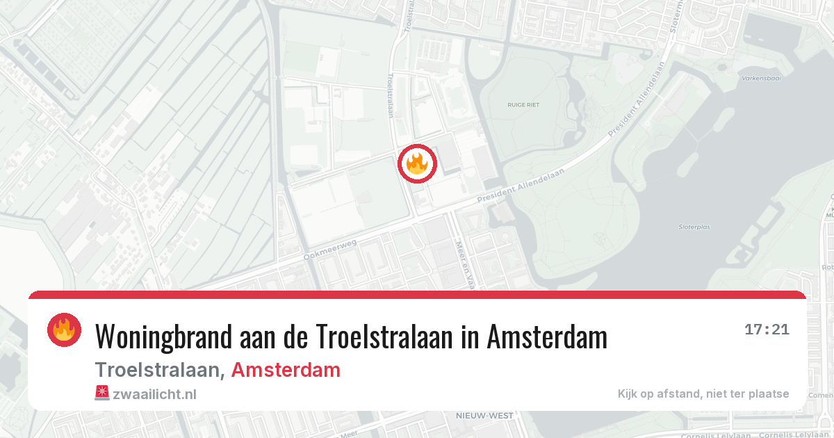 Woningbrand aan de Troelstralaan in Amsterdam — 7 aug 2026