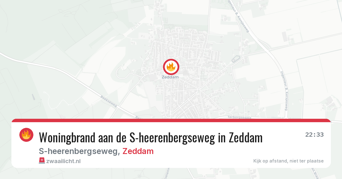 Woningbrand aan de S-heerenbergseweg in Zeddam — 26 apr 2026