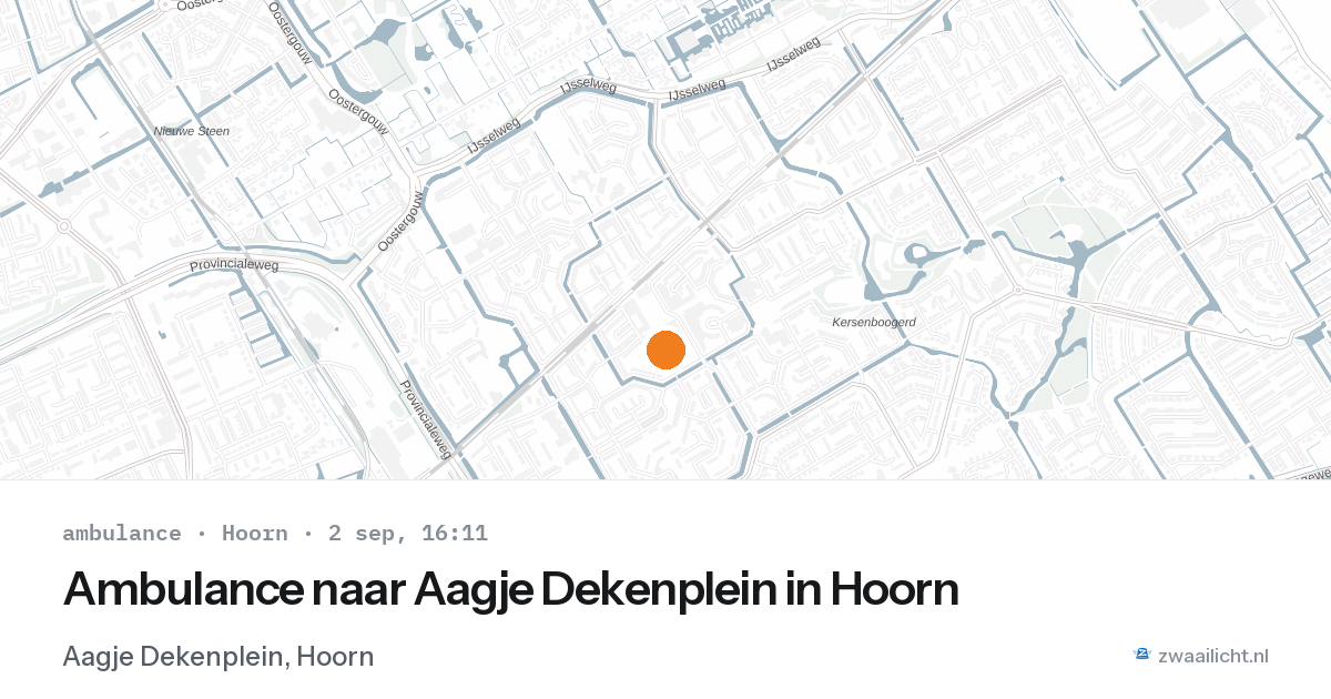 Ambulance naar Aagje Dekenplein in Hoorn — 2 sep 2026