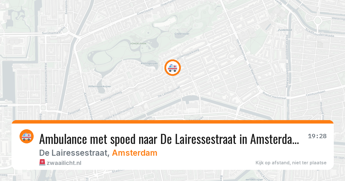 Ambulance met spoed naar De Lairessestraat in Amsterdam — 1 jul 2026