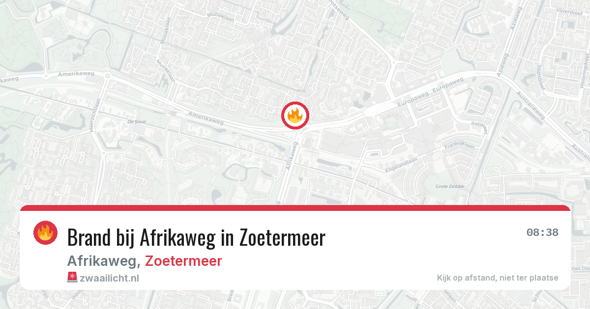Brand bij Afrikaweg in Zoetermeer — 3 aug 2026