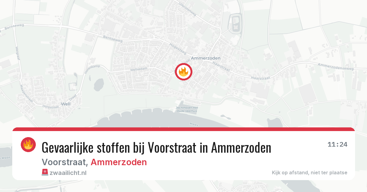 Gevaarlijke stoffen bij Voorstraat in Ammerzoden — 1 jul 2026