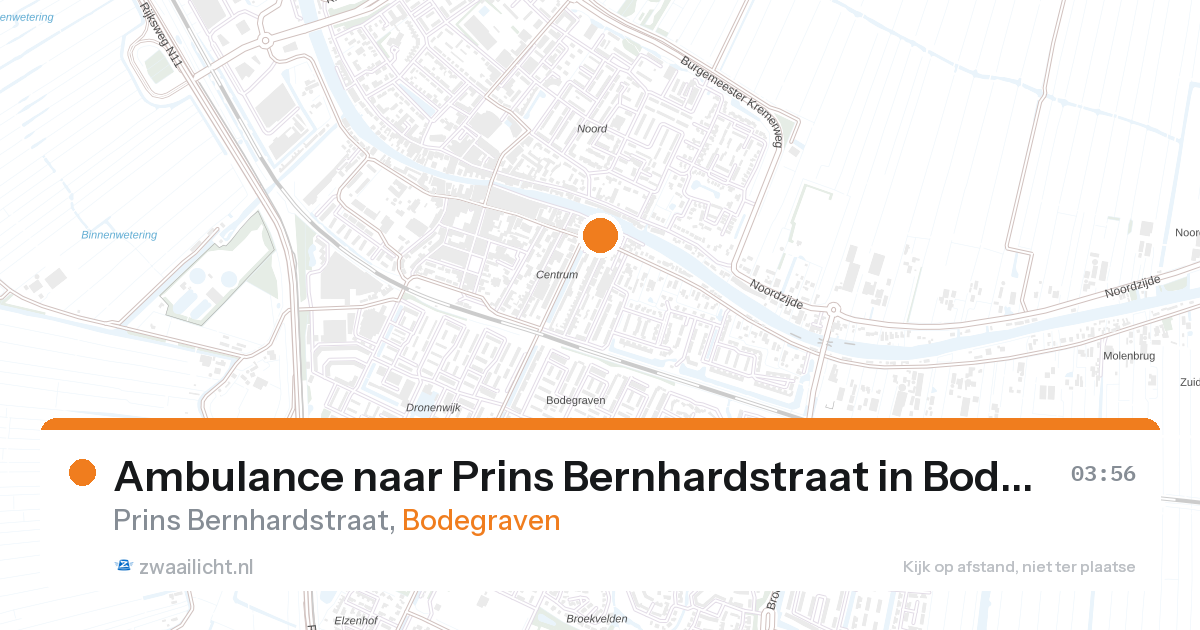 Ambulance naar Prins Bernhardstraat in Bodegraven — 17 mrt 2026