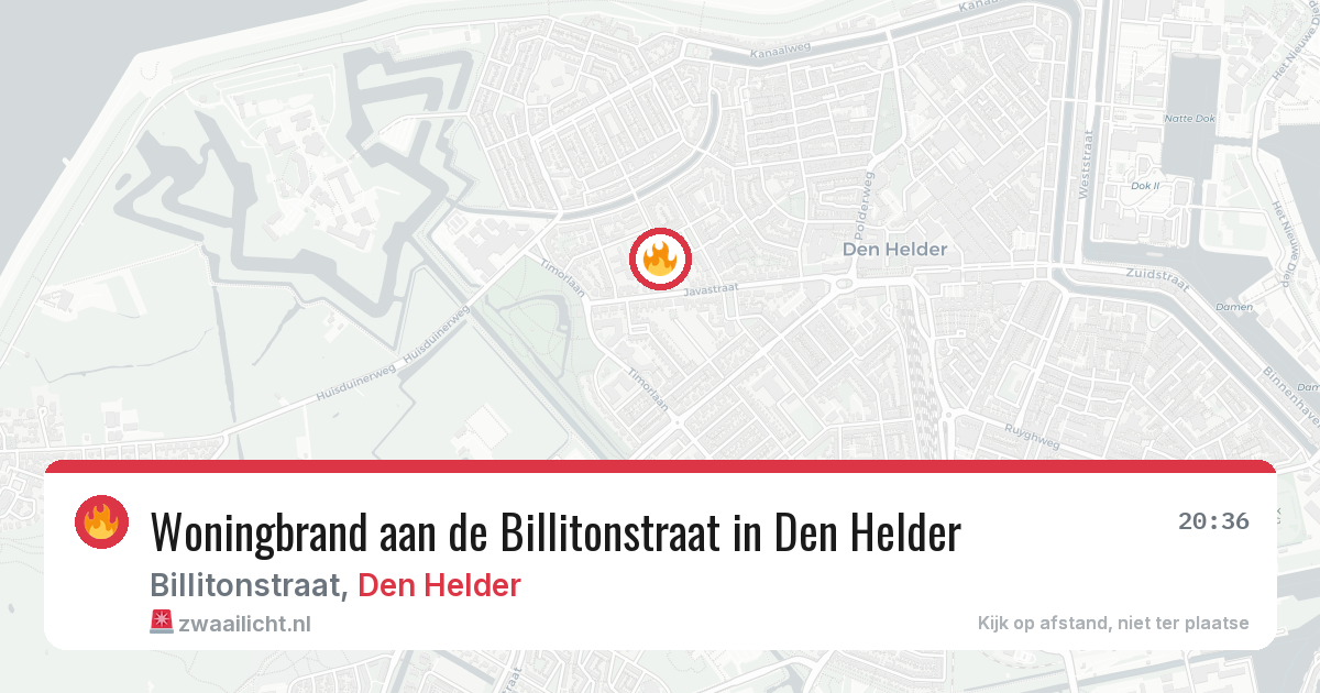 Woningbrand aan de Billitonstraat in Den Helder — 21 apr 2026