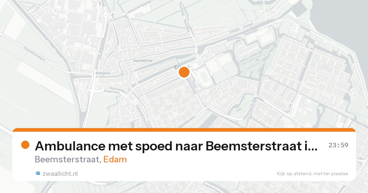 Ambulance met spoed naar Beemsterstraat in Edam — 25 aug 2026