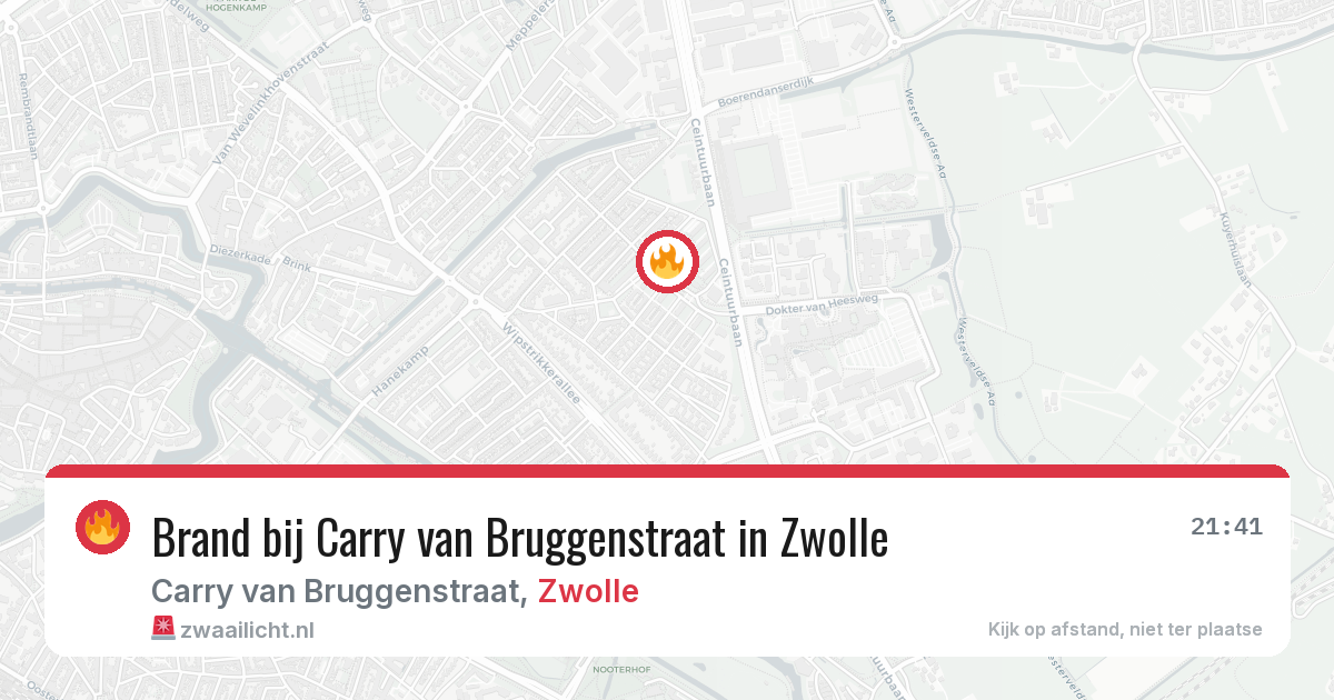 Brand bij Carry van Bruggenstraat in Zwolle — 19 jun 2026