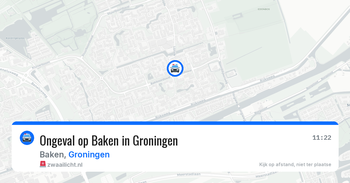 Ongeval op Baken in Groningen — 13 aug 2026