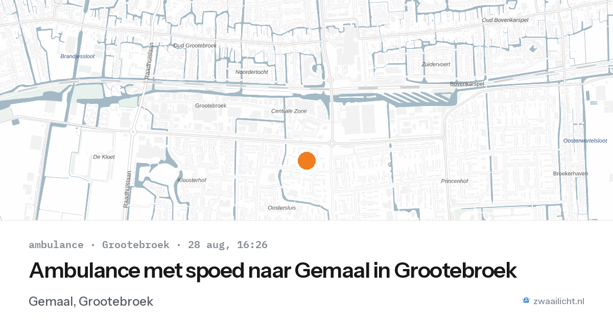Ambulance met spoed naar Gemaal in Grootebroek — 28 aug 2026