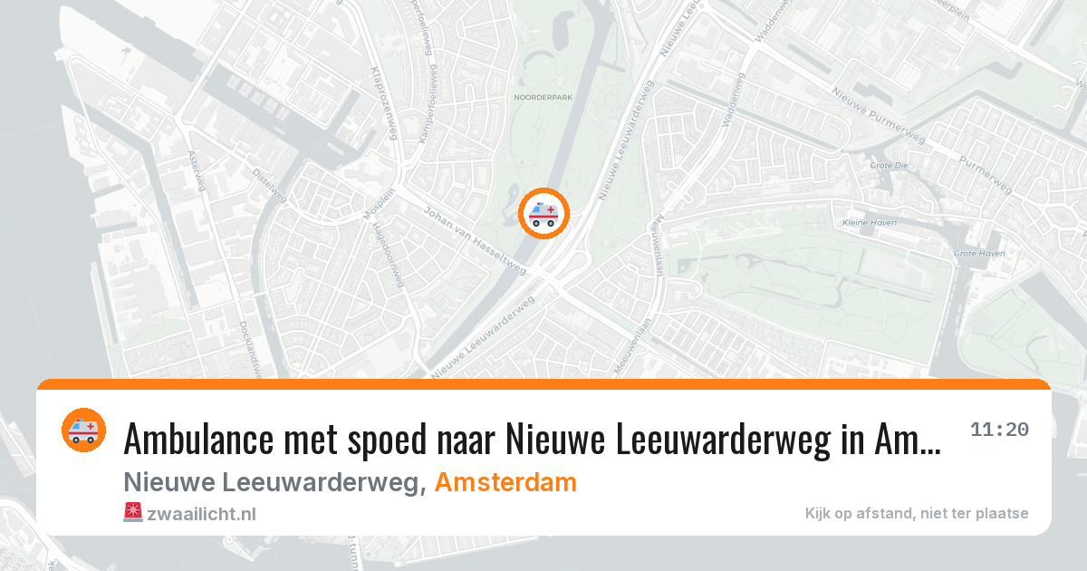 Ambulance met spoed naar Nieuwe Leeuwarderweg in Amsterdam — 12 apr 2026