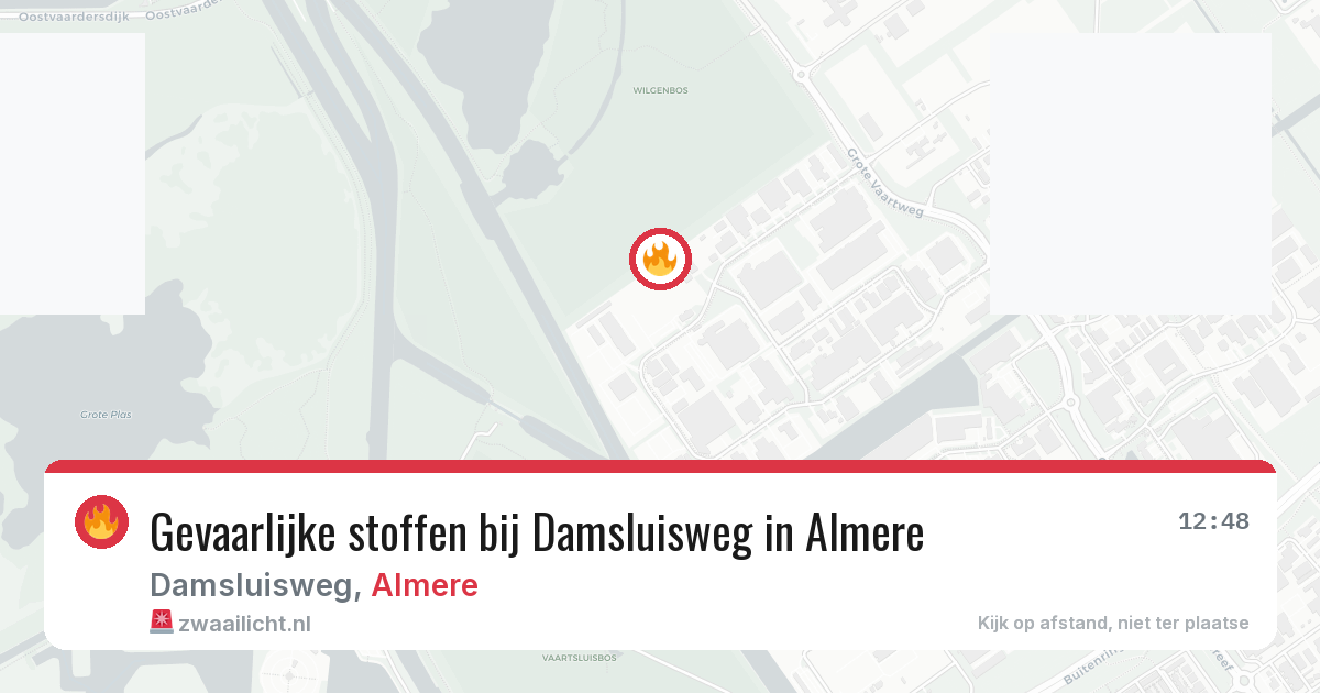 Gevaarlijke stoffen bij Damsluisweg in Almere — 17 jul 2026