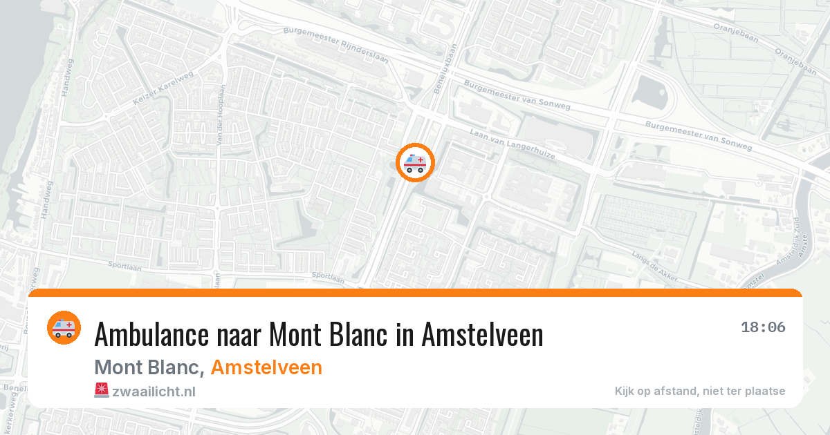 Ambulance naar Mont Blanc in Amstelveen — 14 jun 2026
