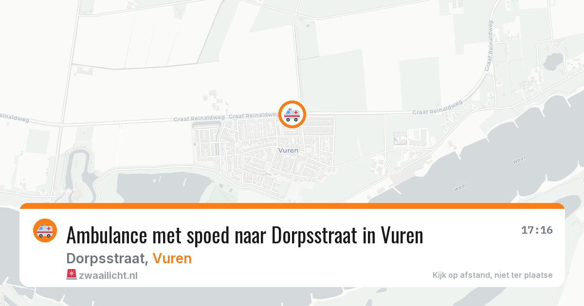 Ambulance met spoed naar Dorpsstraat in Vuren — 17 jun 2026