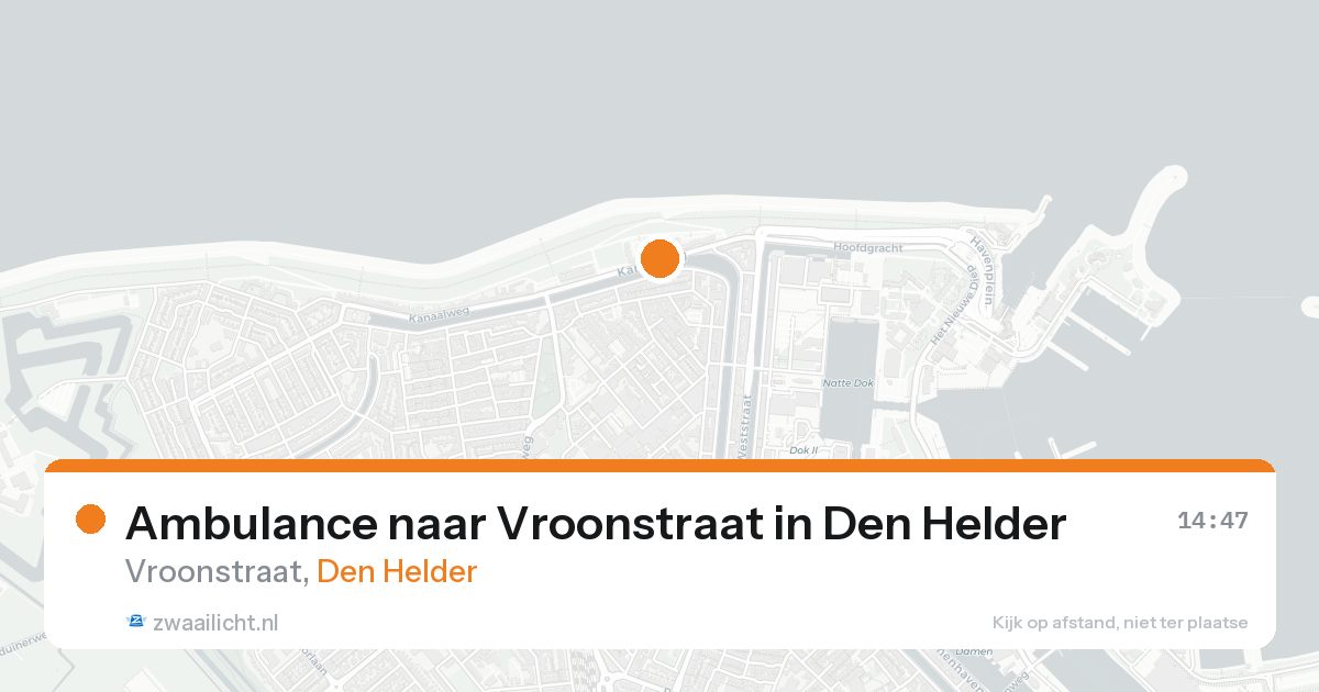 Ambulance naar Vroonstraat in Den Helder — 23 aug 2026