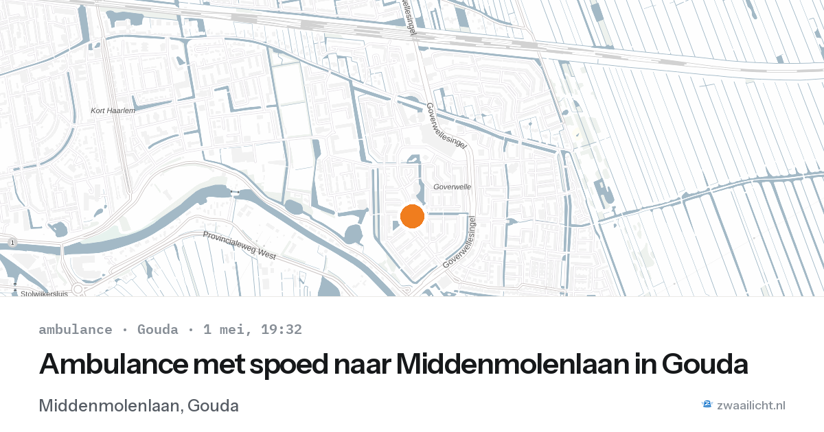 Ambulance met spoed naar Middenmolenlaan in Gouda — 1 mei 2026
