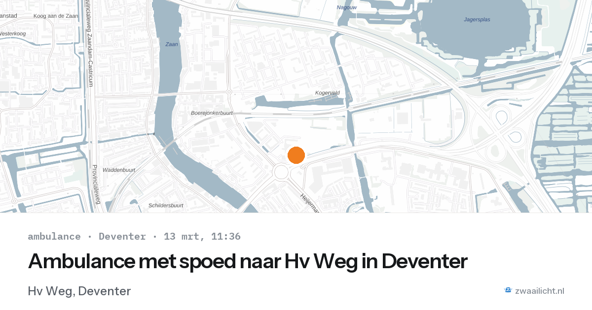 Ambulance met spoed naar Hv Weg in Deventer — 13 mrt 2026