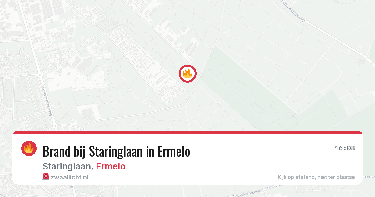 Brand bij Staringlaan in Ermelo — 22 jun 2026