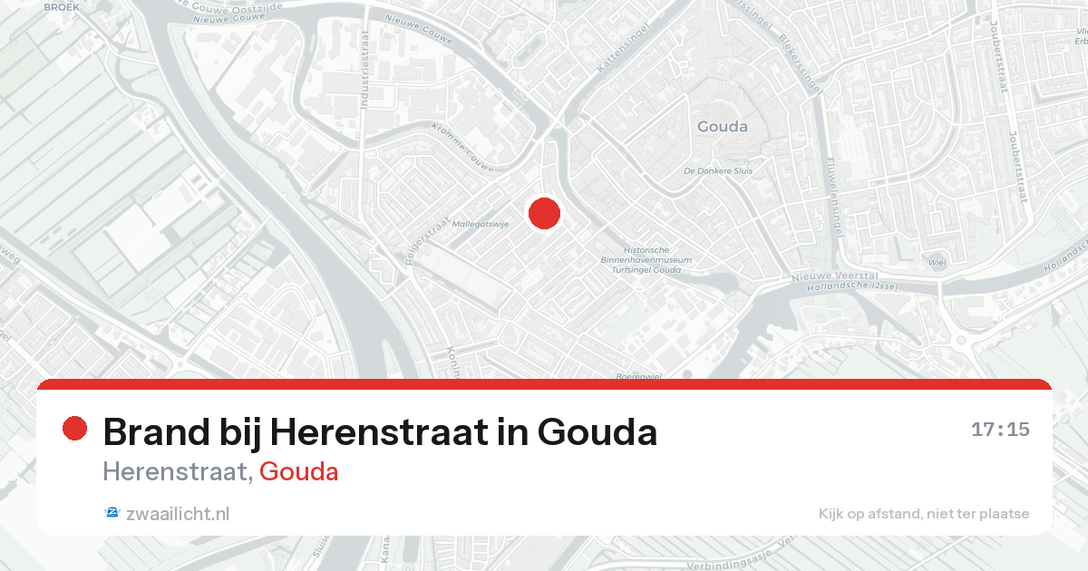 Brand bij Herenstraat in Gouda — 17 aug 2026