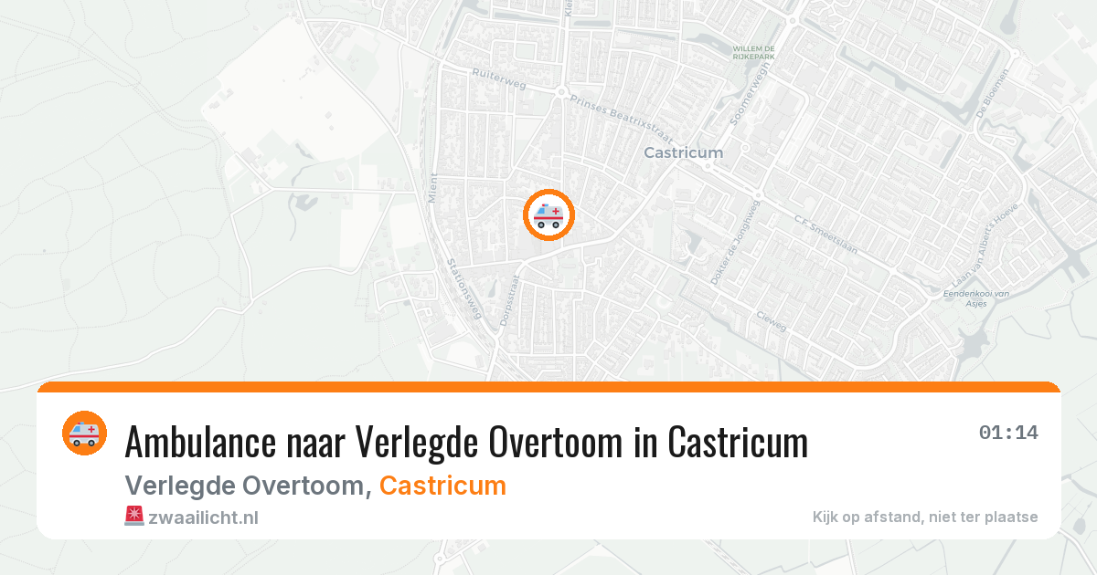 Ambulance naar Verlegde Overtoom in Castricum — 9 aug 2026
