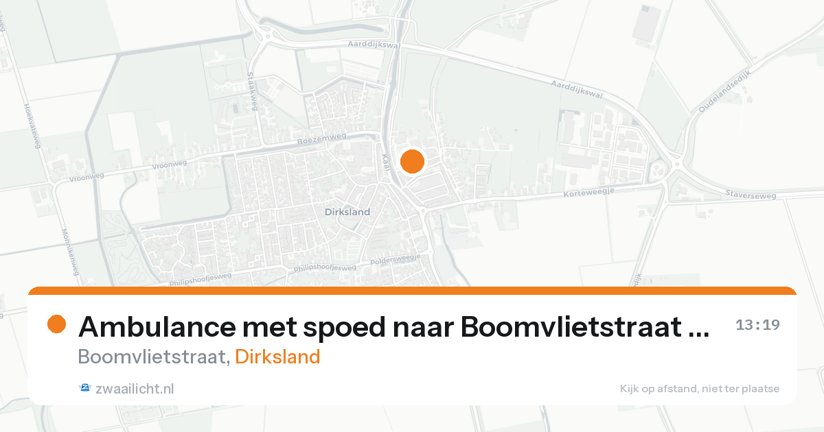 Ambulance met spoed naar Boomvlietstraat in Dirksland — 29 jun 2026