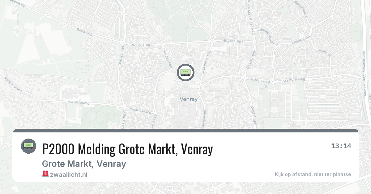 P2000 Melding Grote Markt, Venray — 3 aug 2026