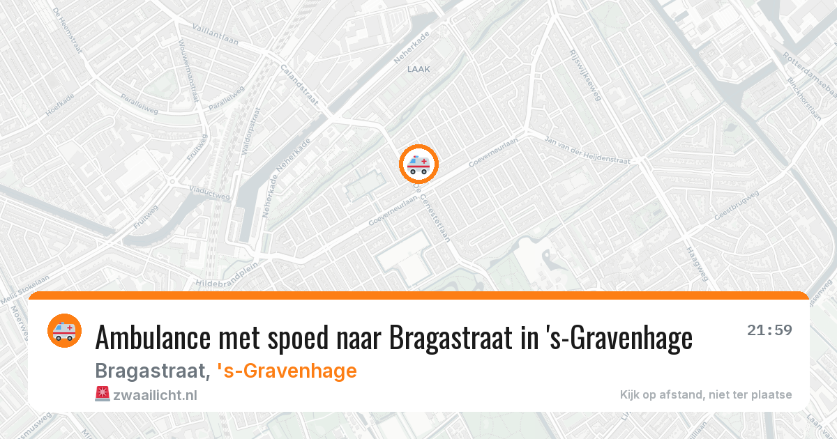 Ambulance met spoed naar Bragastraat in 's-Gravenhage — 25 mei 2026