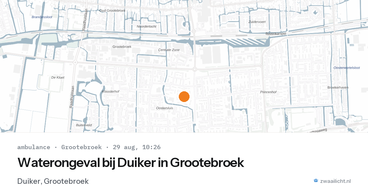 Waterongeval bij Duiker in Grootebroek — 29 aug 2026