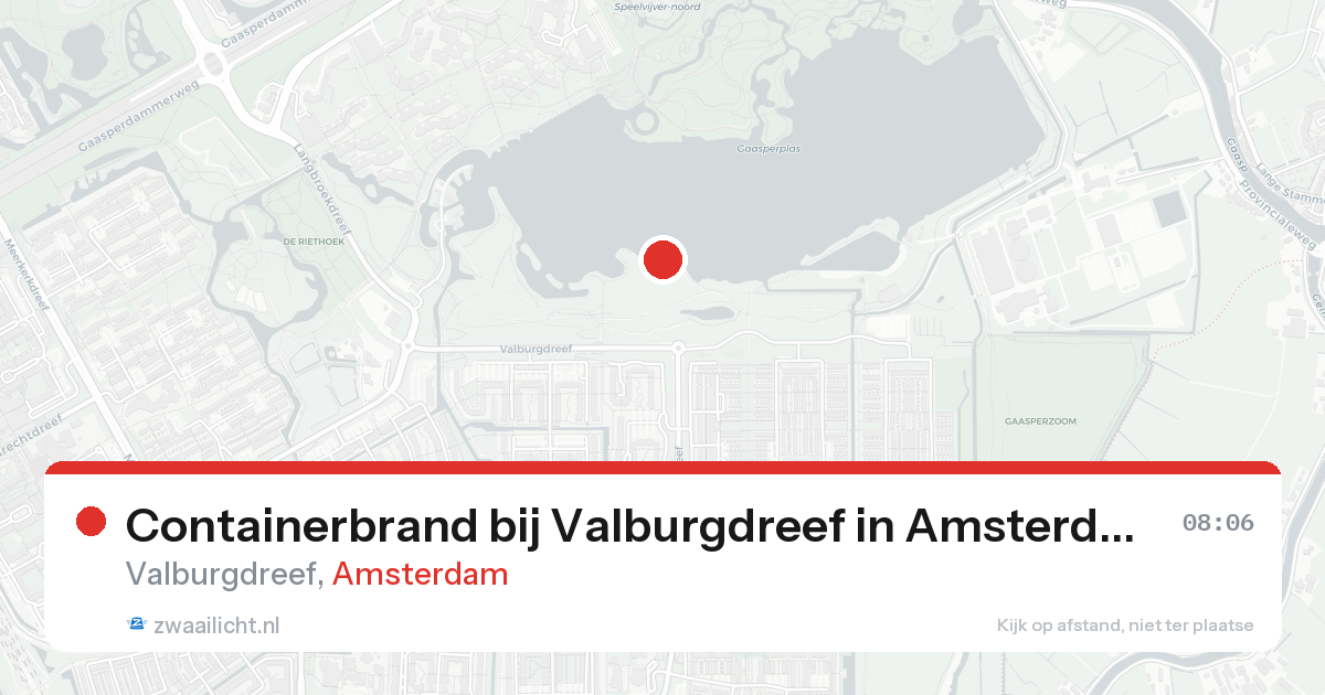 Containerbrand bij Valburgdreef in Amsterdam — 15 aug 2026