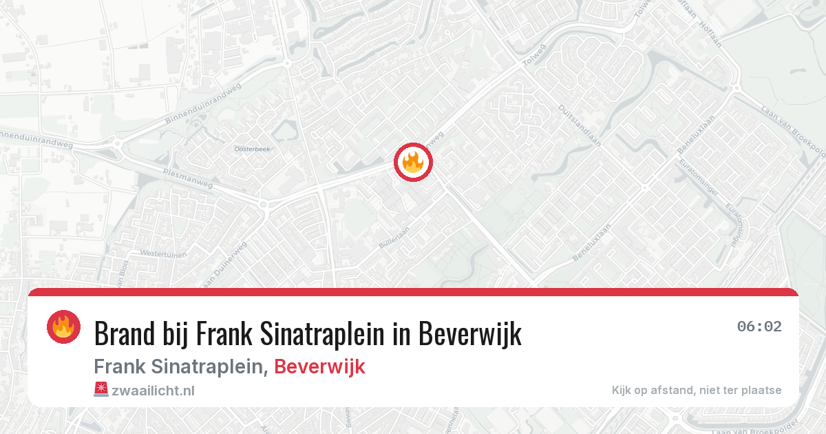 Brand bij Frank Sinatraplein in Beverwijk — 11 mei 2026