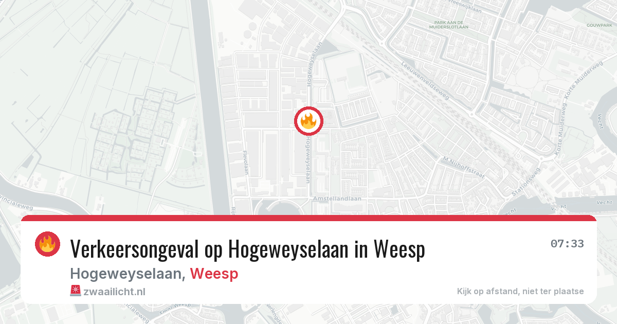 Verkeersongeval op Hogeweyselaan in Weesp — 31 mrt 2026