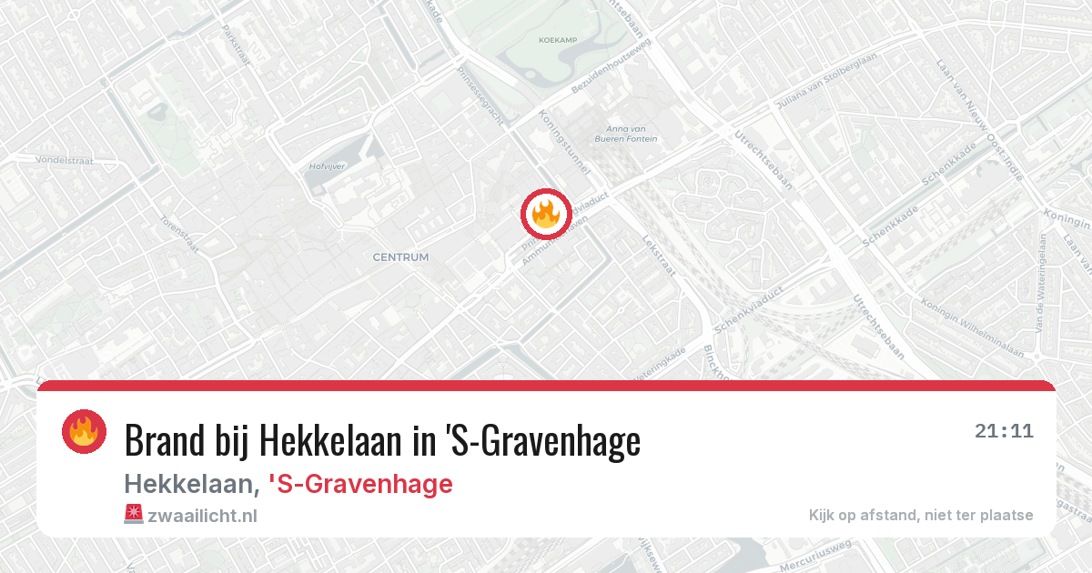 Brand bij Hekkelaan in 'S-Gravenhage — 9 aug 2026