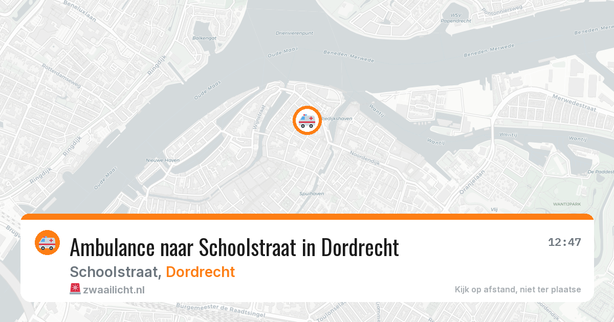 Ambulance naar Schoolstraat in Dordrecht — 3 aug 2026
