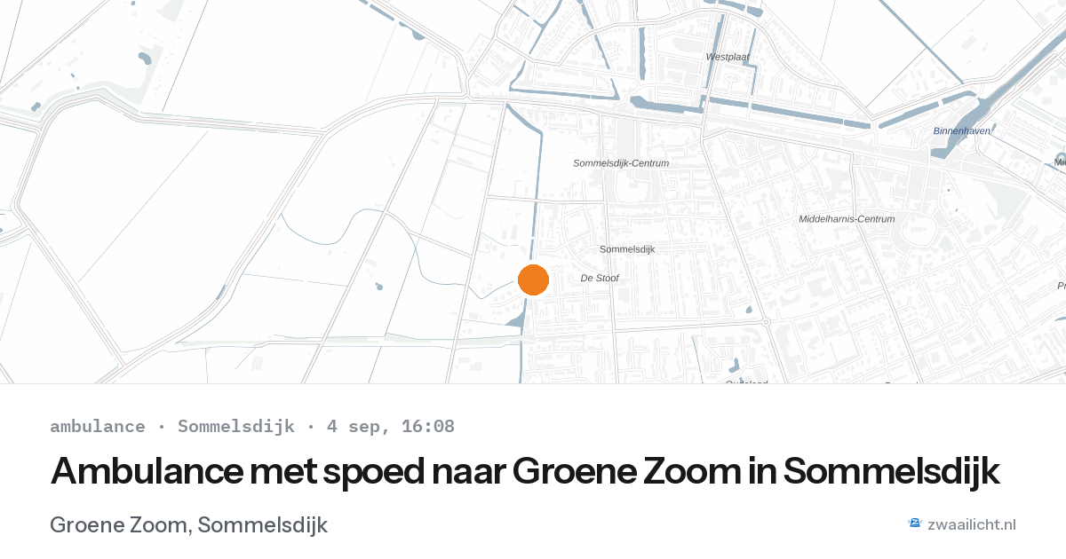 Ambulance met spoed naar Groene Zoom in Sommelsdijk — 4 sep 2026