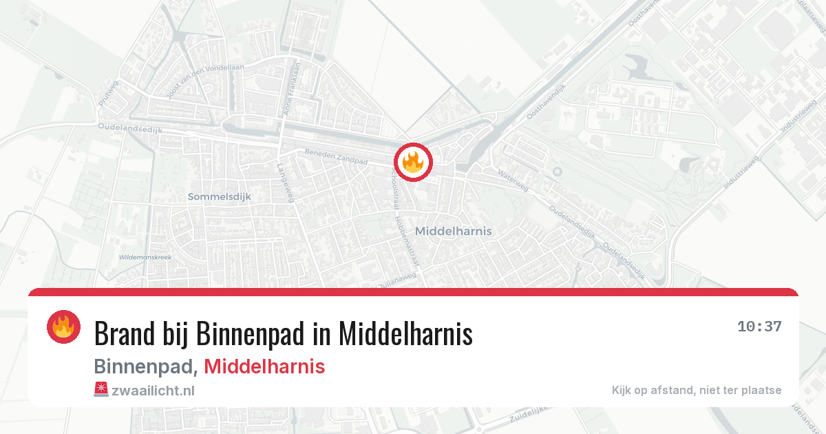 Brand bij Binnenpad in Middelharnis — 10 jun 2026