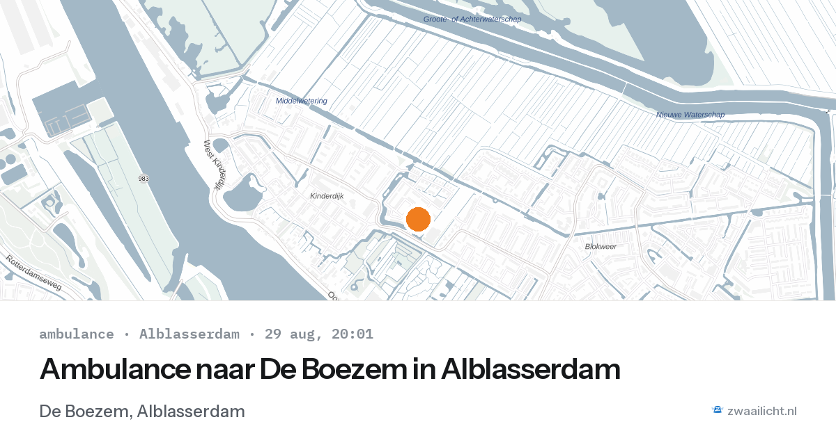 Ambulance naar De Boezem in Alblasserdam — 29 aug 2026