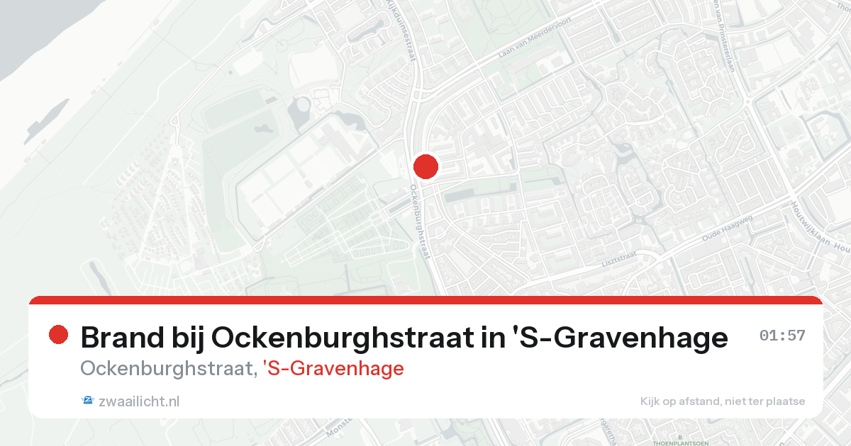 Brand bij Ockenburghstraat in 'S-Gravenhage — 15 aug 2026