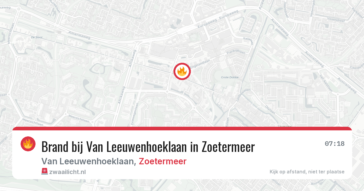 Brand bij Van Leeuwenhoeklaan in Zoetermeer — 24 jul 2026