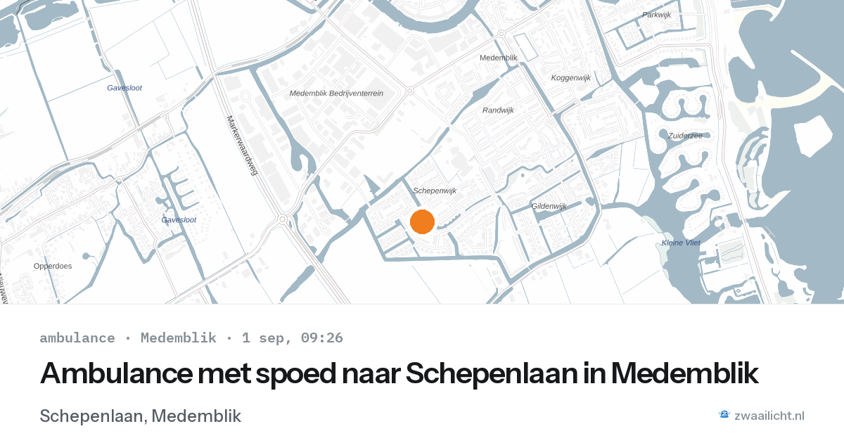 Ambulance met spoed naar Schepenlaan in Medemblik — 1 sep 2026