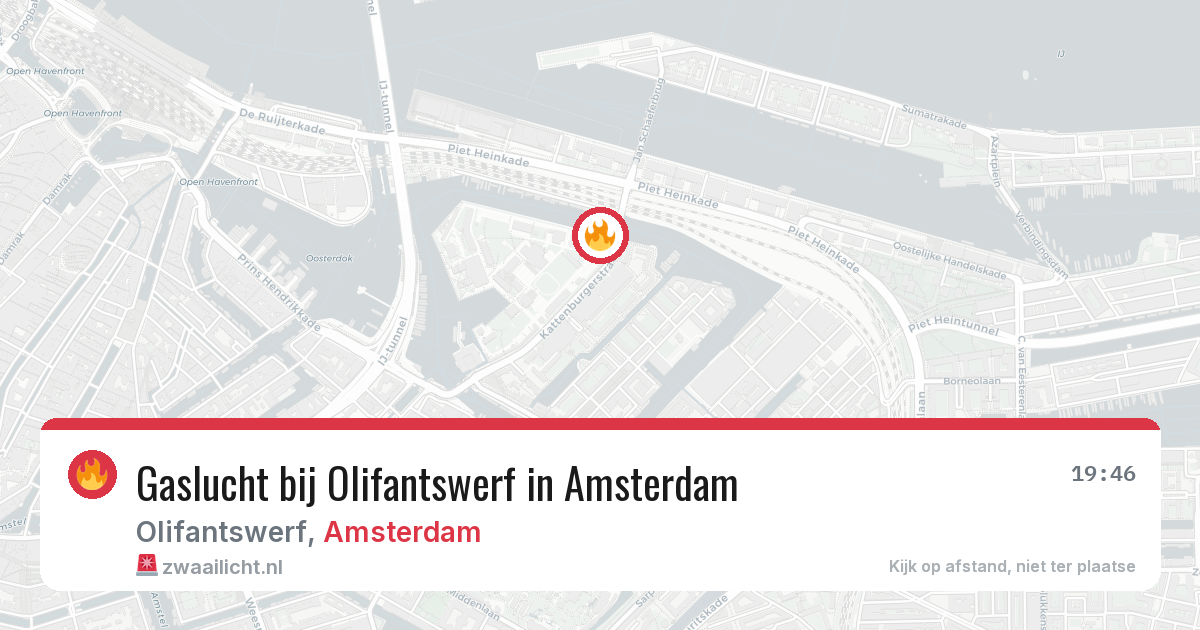 Gaslucht bij Olifantswerf in Amsterdam — 10 jun 2026