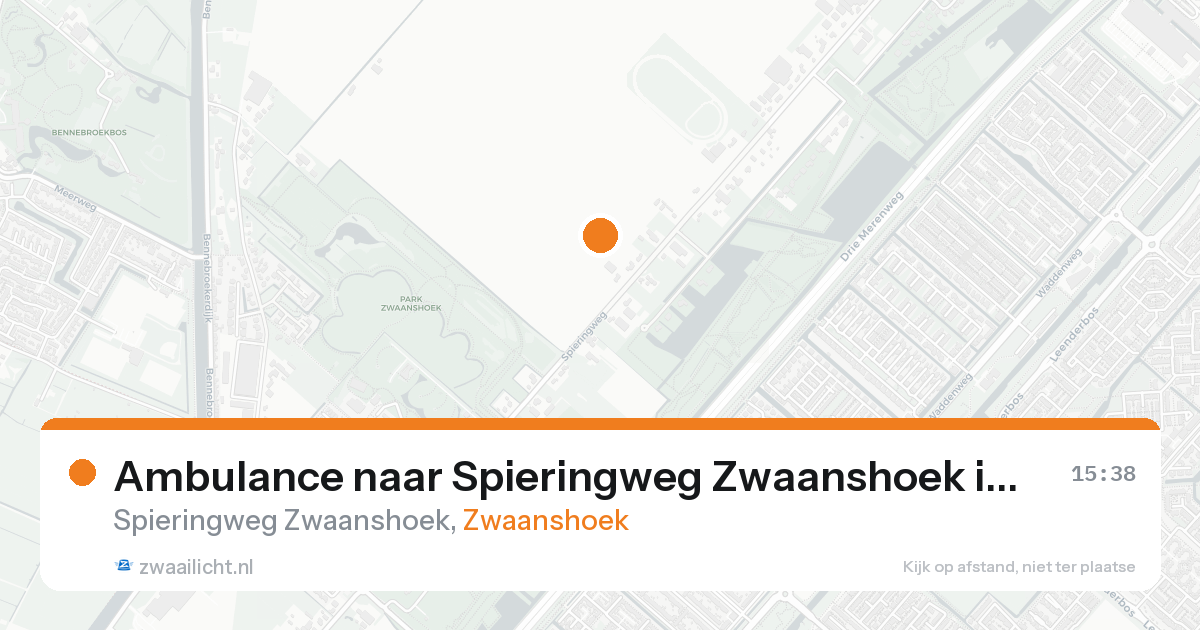 Ambulance naar Spieringweg Zwaanshoek in Zwaanshoek — 20 aug 2026