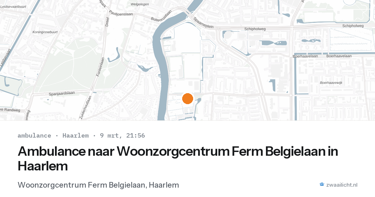 Ambulance naar Woonzorgcentrum Ferm Belgielaan in Haarlem — 9 mrt 2026