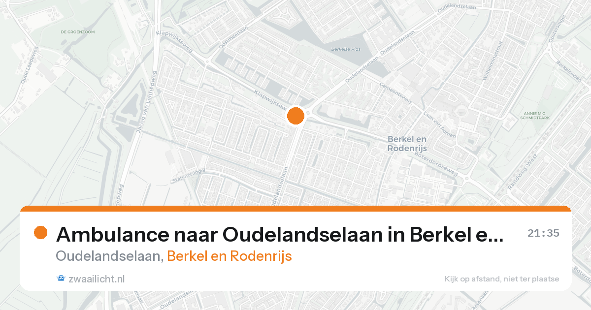 Ambulance naar Oudelandselaan in Berkel en Rodenrijs — 17 aug 2026