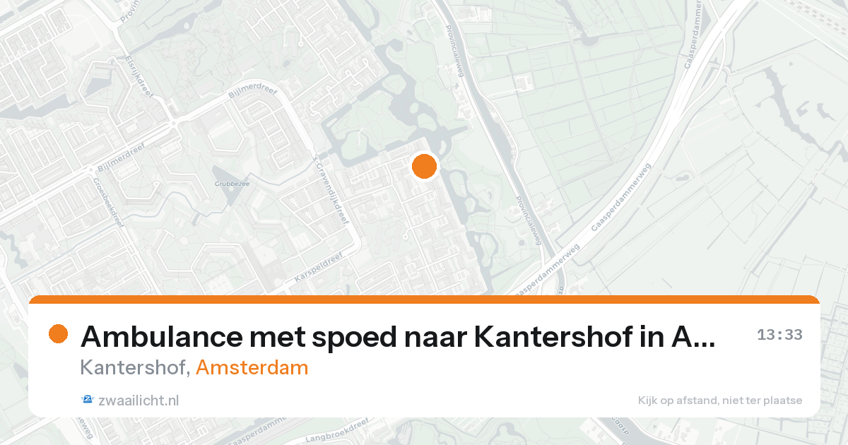 Ambulance met spoed naar Kantershof in Amsterdam — 17 aug 2026