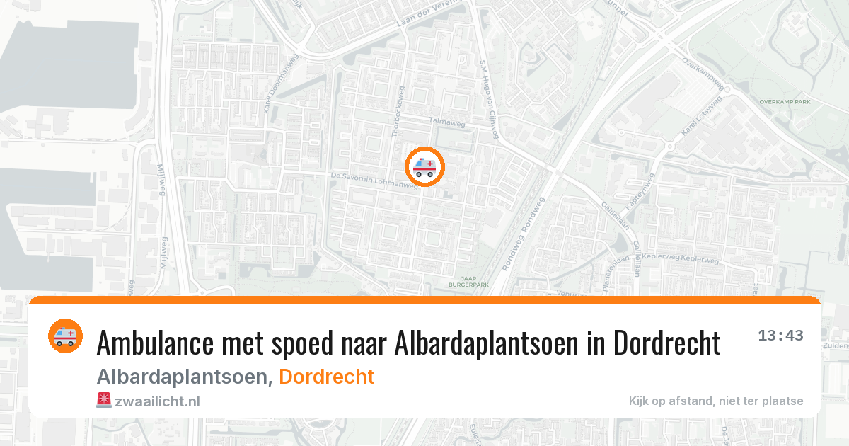 Ambulance met spoed naar Albardaplantsoen in Dordrecht — 3 jun 2026