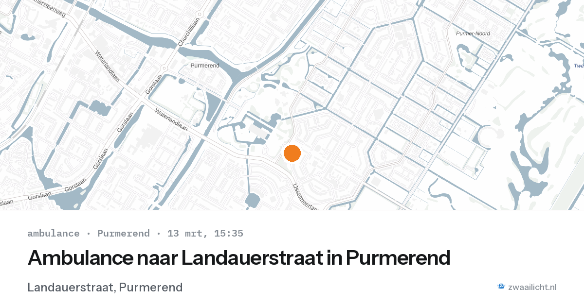 Ambulance naar Landauerstraat in Purmerend — 13 mrt 2026