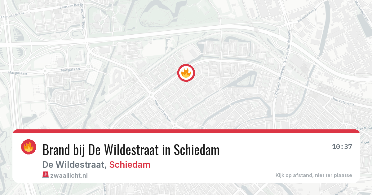 Brand bij De Wildestraat in Schiedam — 22 jul 2026