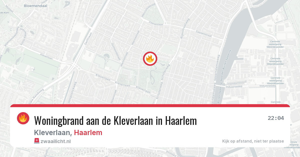 Woningbrand aan de Kleverlaan in Haarlem — 19 jun 2026